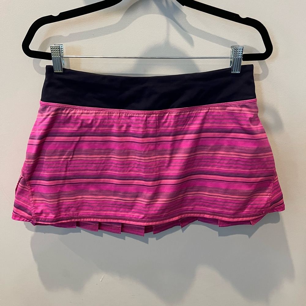 Lululemon Pow Pink Elevation Stripe Pace Setter Skirt